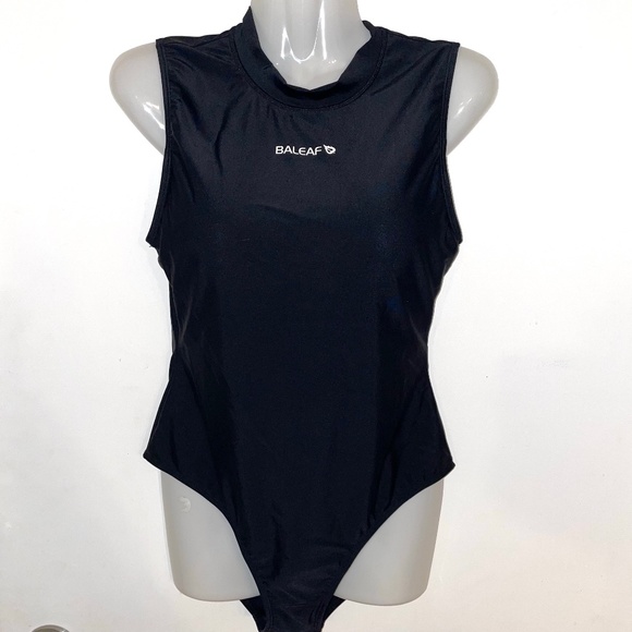 Beleaf Other - Women's Athletic One Piece Swimsuit Back Zip Retro High Neck Training Size Small